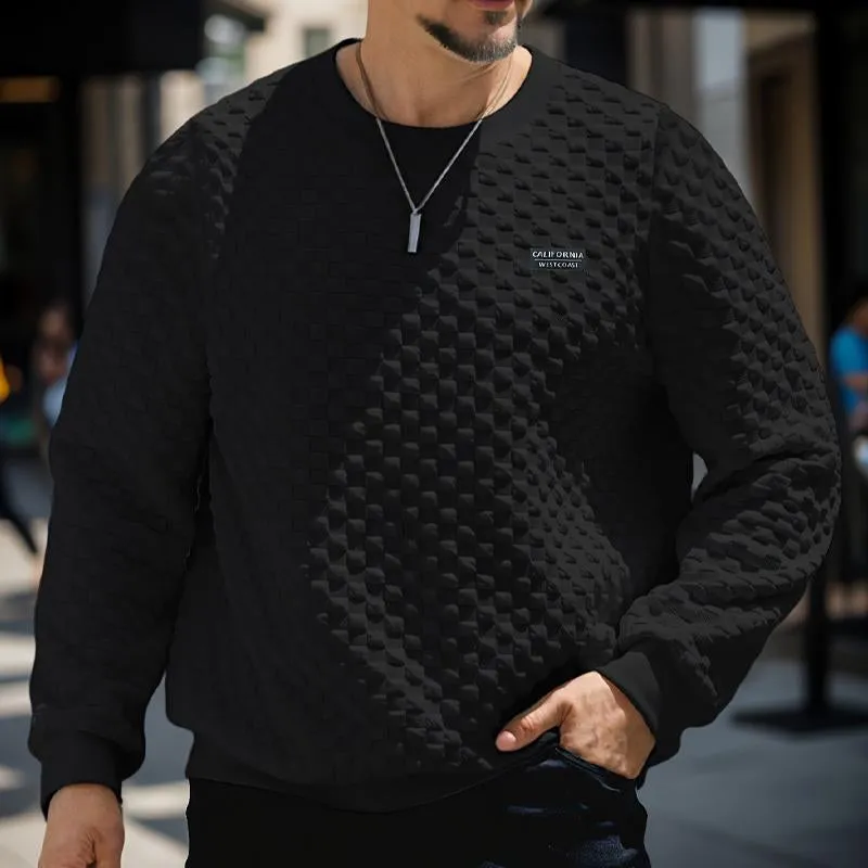 Men's Jacquard Checkered Crew Neck Sweatshirt 65424022X sold by Manly product image thumbnail 4