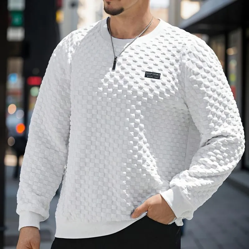 Men's Jacquard Checkered Crew Neck Sweatshirt 65424022X sold by Manly product image thumbnail 5