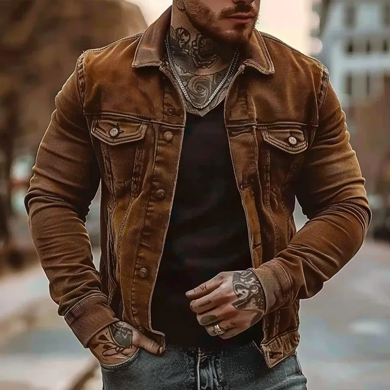 Men's Casual Corduroy Lapel Jacket 34386320X sold by Manly product image thumbnail 2