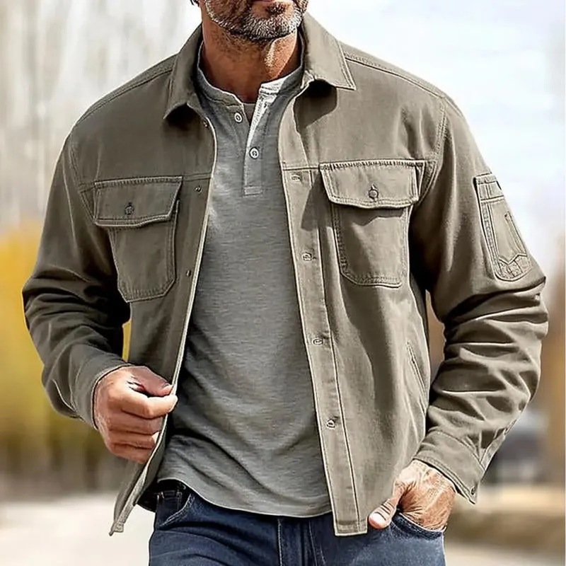 Men's Solid Canvas Multi-Pocket Jacket 41903381X sold by Manly product image thumbnail 2