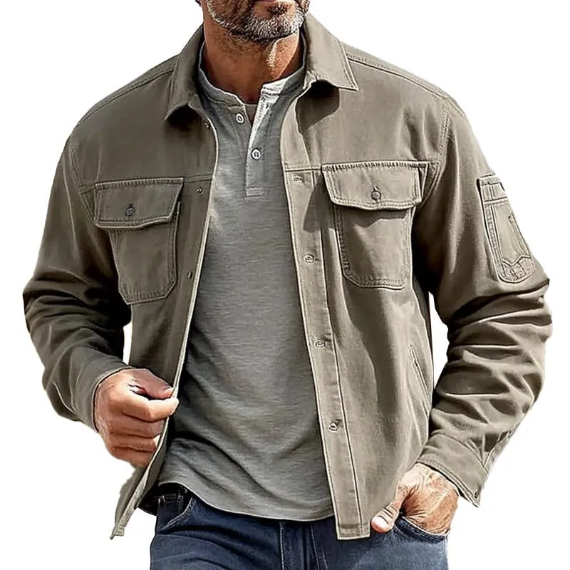 Men's Solid Canvas Multi-Pocket Jacket 41903381X sold by Manly