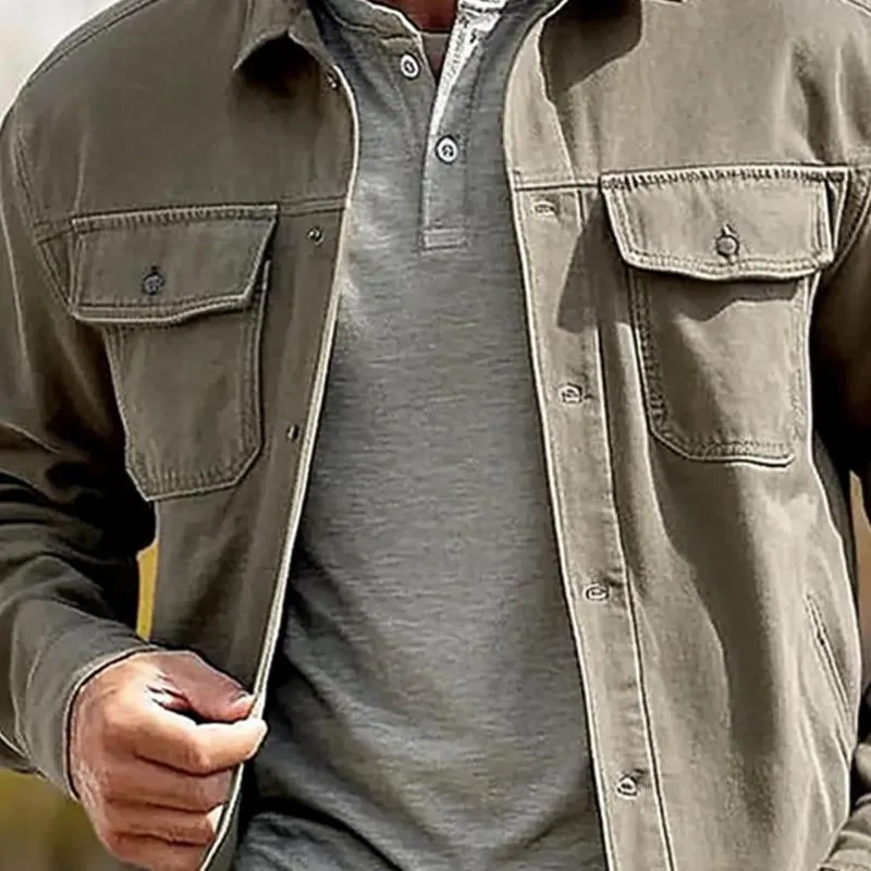 Men's Solid Canvas Multi-Pocket Jacket 41903381X sold by Manly product image thumbnail 3