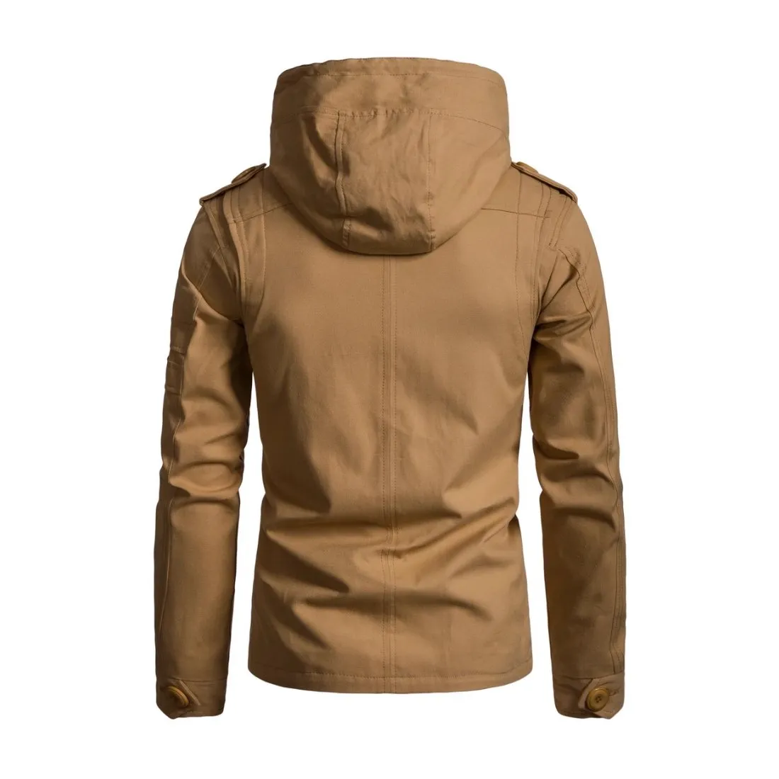 Men's Casual Washed Cotton Patchwork Hooded Slim Fit Cargo Jacket 77422336M sold by Manly product image thumbnail 3