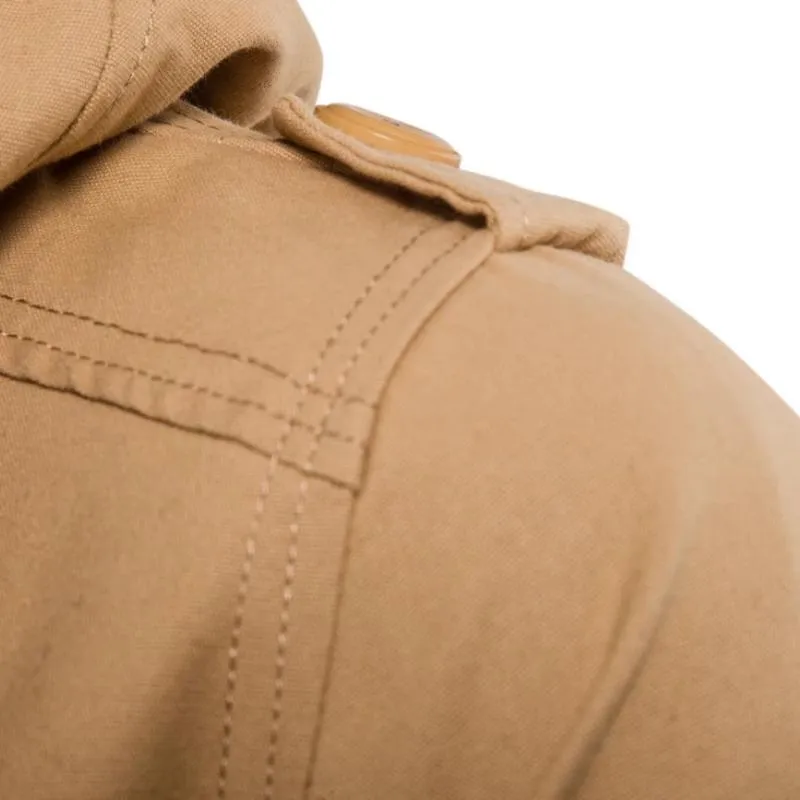 Men's Casual Washed Cotton Patchwork Hooded Slim Fit Cargo Jacket 77422336M sold by Manly product image thumbnail 4