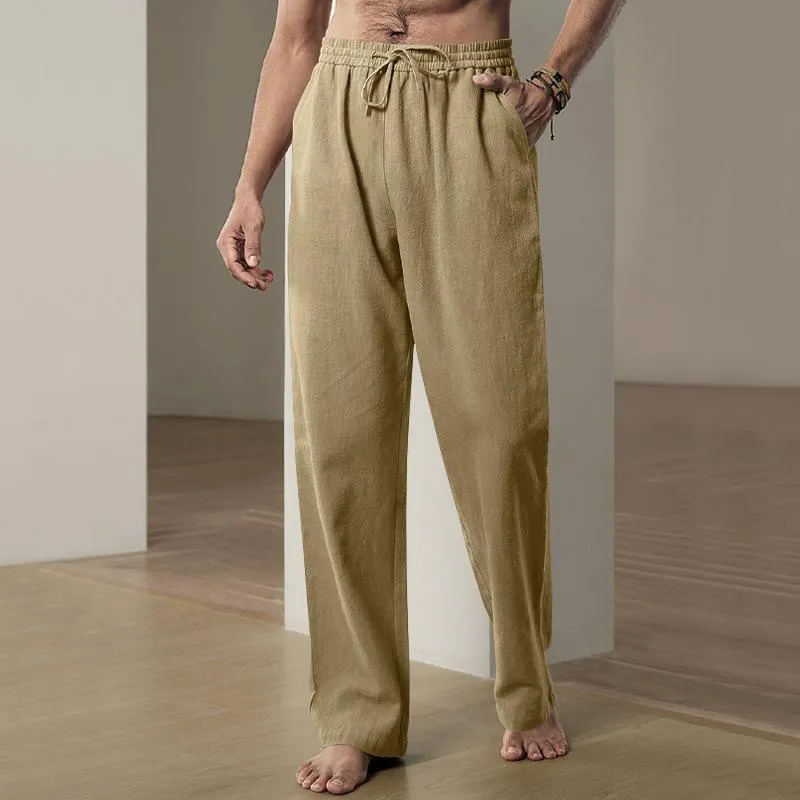 Men's Casual Solid Color Linen Breathable Loose Pants 13939824M sold by Manly product image thumbnail 4