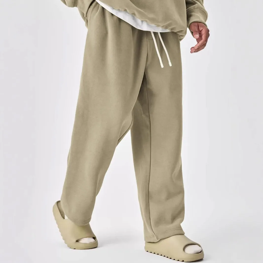 Men's Solid Color Drawstring Elastic Waist Straight Leg Sweatpants 58030260Z sold by Manly product image thumbnail 4
