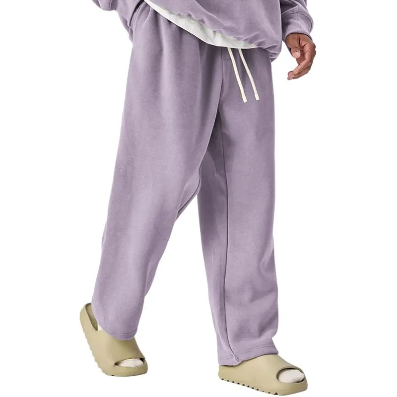 Men's Solid Color Drawstring Elastic Waist Straight Leg Sweatpants 58030260Z sold by Manly