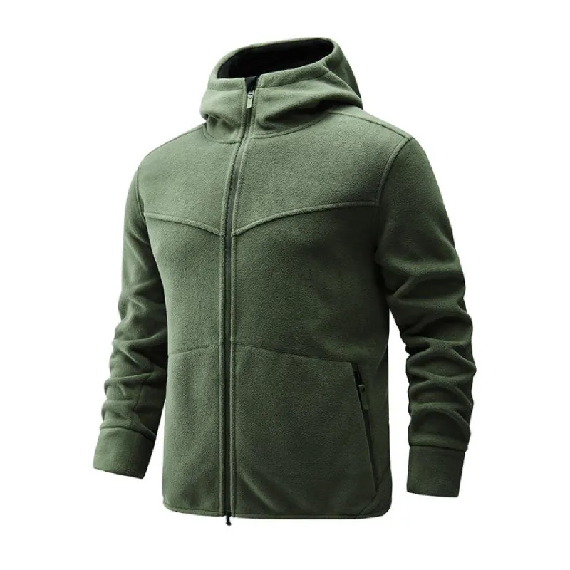 Men's Casual Fleece Warm Patchwork Loose Zip Hooded Jacket 05147054M sold by Manly