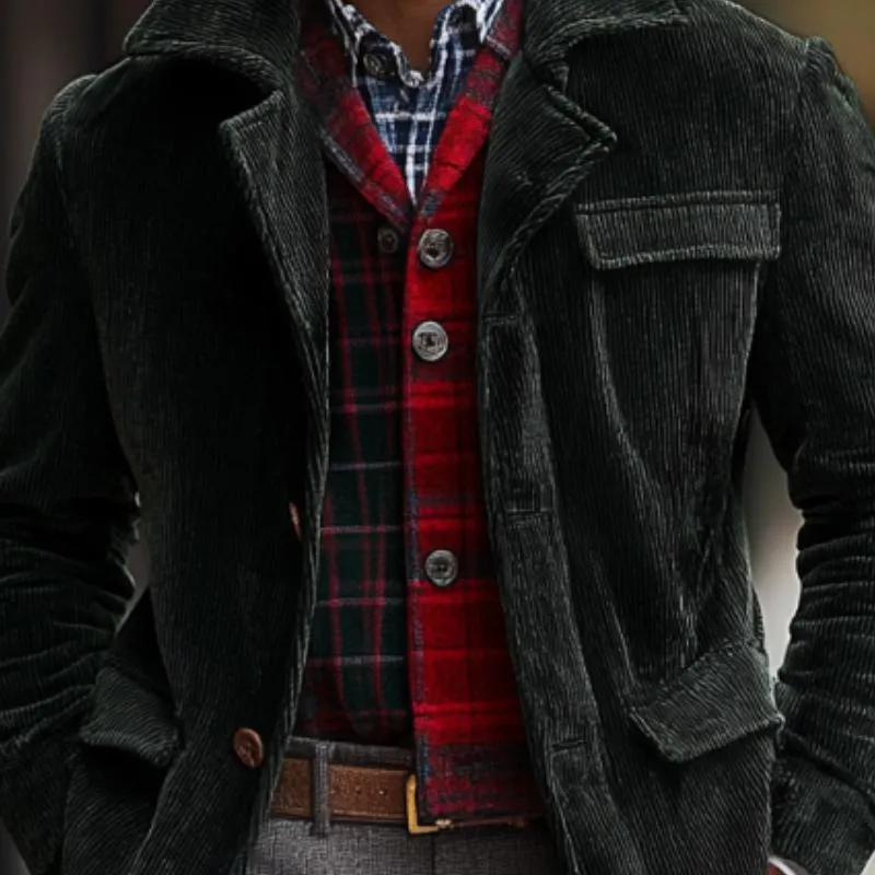 Men's Vintage Corduroy Multi-Pocket Lapel Single Breasted Short Coat 25954942Y sold by Manly product image thumbnail 2