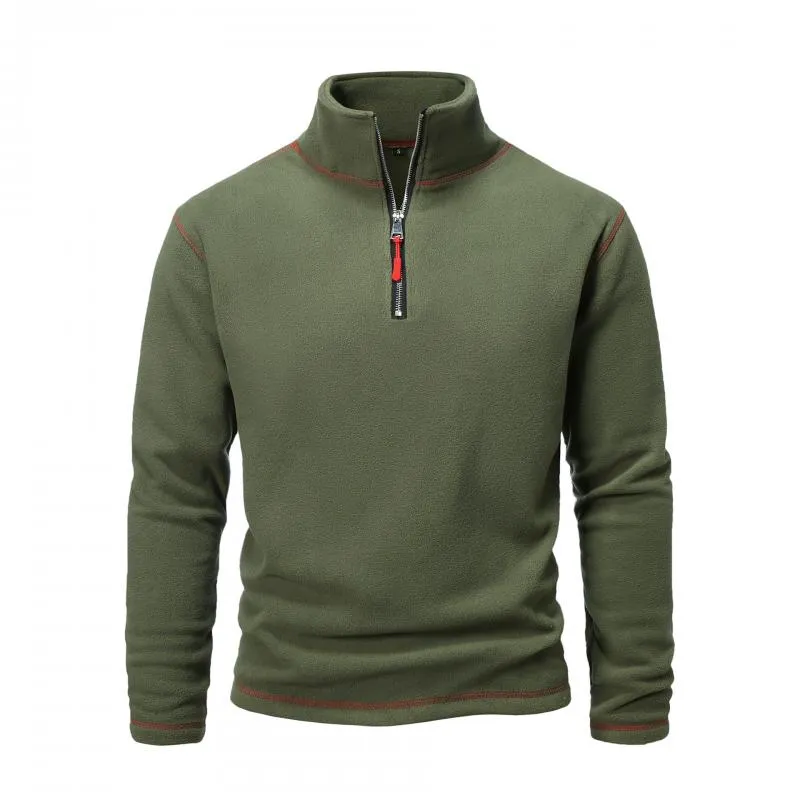 Men's Solid Polar Fleece Half Zip Neck Long Sleeve Outdoor Casual Sweatshirt 26479966Z sold by Manly product image thumbnail 4