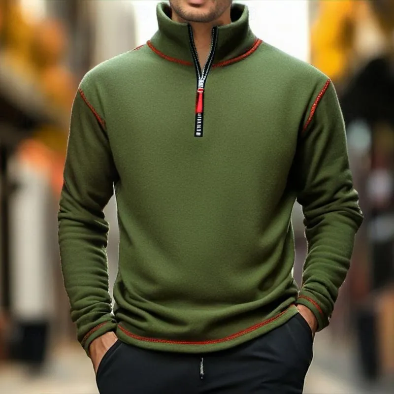 Men's Solid Polar Fleece Half Zip Neck Long Sleeve Outdoor Casual Sweatshirt 26479966Z sold by Manly product image thumbnail 2