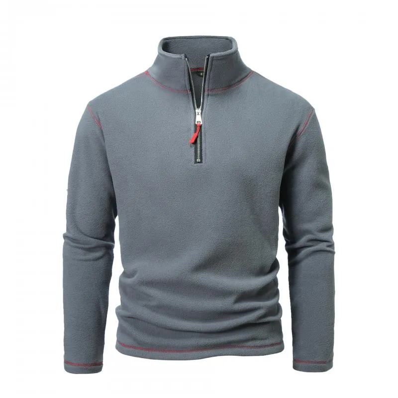 Men's Solid Polar Fleece Half Zip Neck Long Sleeve Outdoor Casual Sweatshirt 26479966Z sold by Manly product image thumbnail 5