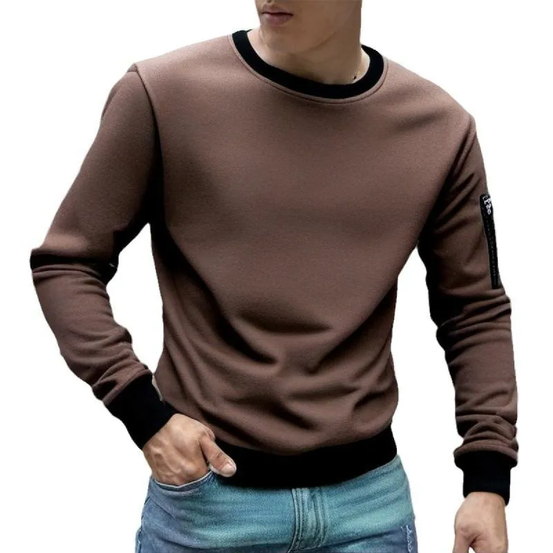 Men's Colorblock Polar Fleece Round Neck Long Sleeve Outdoor Casual Sweatshirt 17641777Z sold by Manly