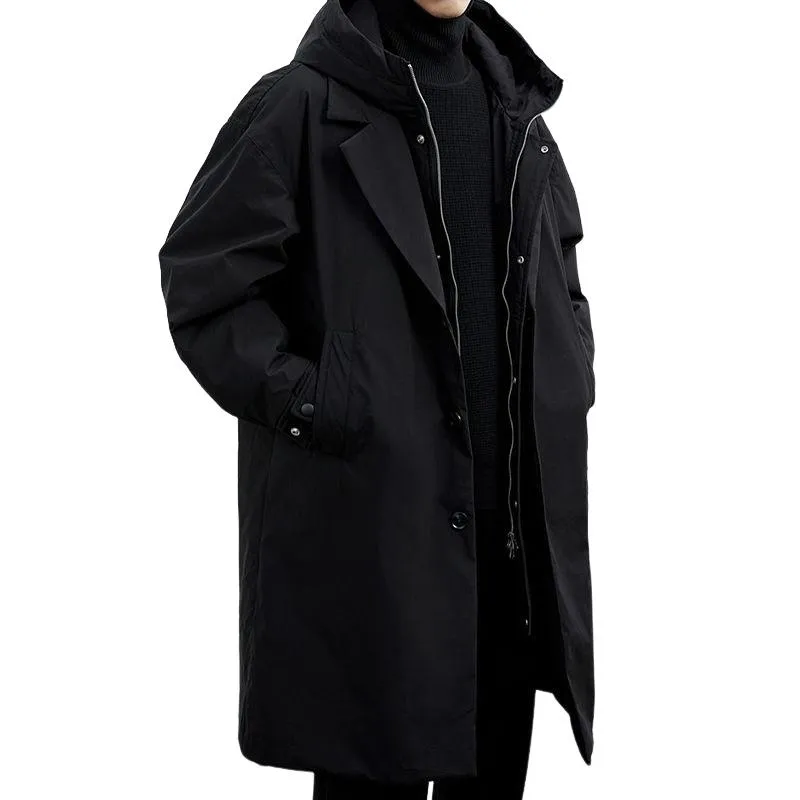 Men's Winter Hooded Mid-length Coat 59306884U sold by Manly product image thumbnail 4