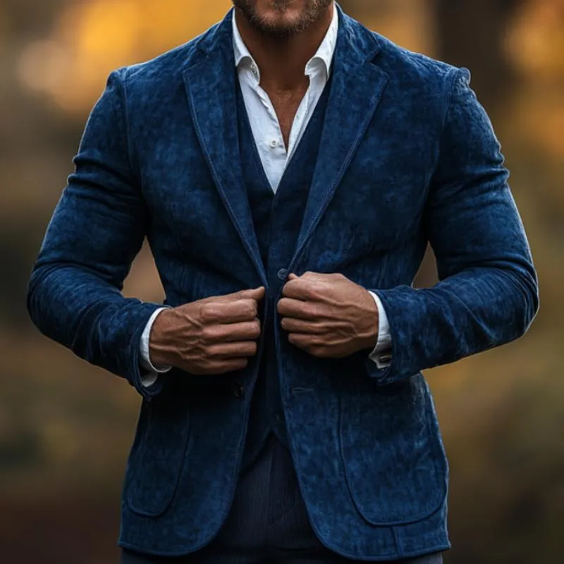 Men's Classic Lapel Suede Blazer 97348335F sold by Manly product image thumbnail 3