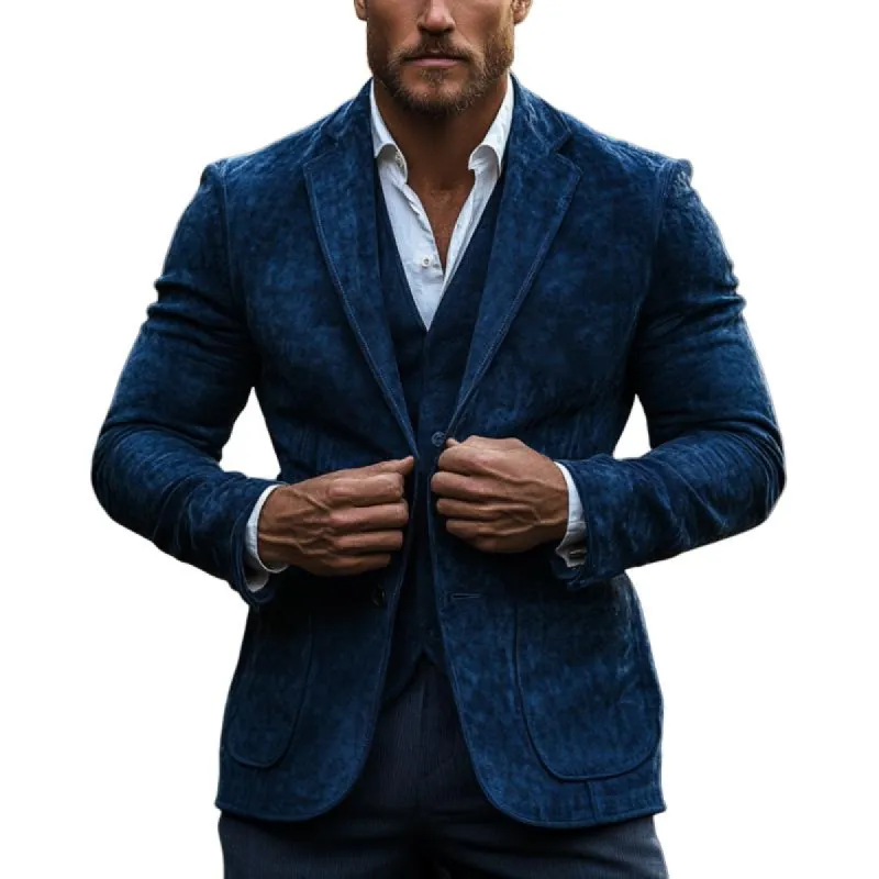 Men's Classic Lapel Suede Blazer 97348335F sold by Manly
