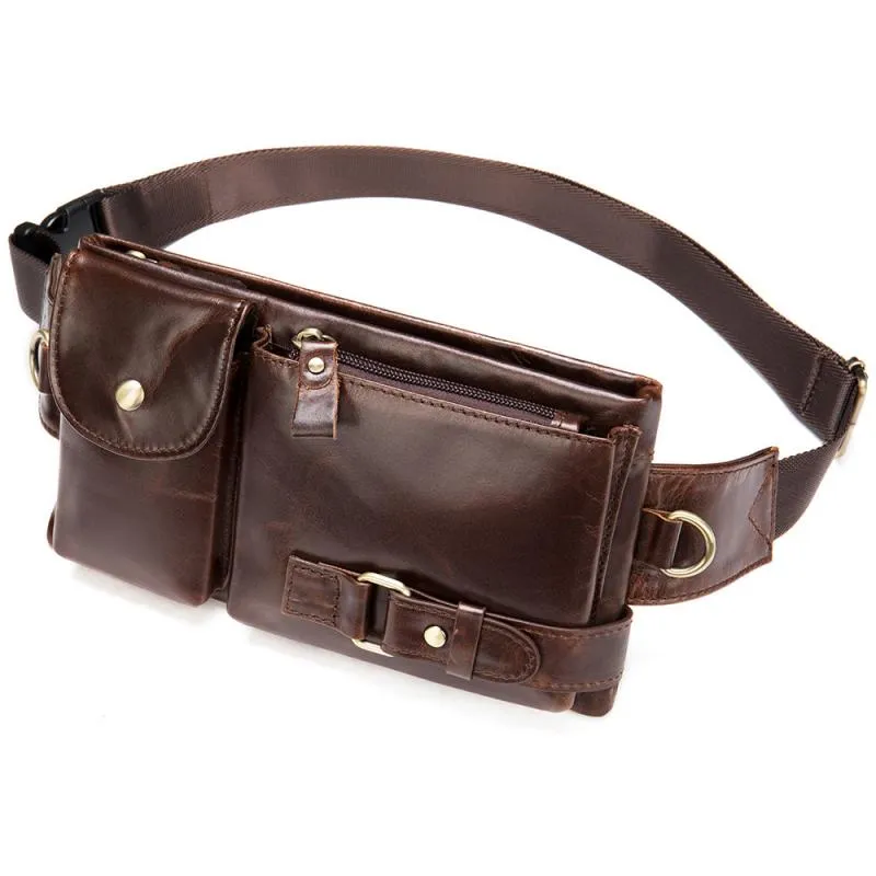 Men's Classic Genuine Leather Waist And Messenger Bag 80298381K sold by Manly product image thumbnail 2