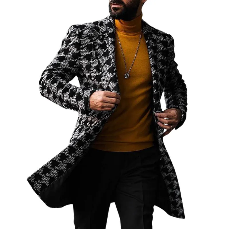 Men's Classic Mid-length Lapel Printed Coat 85125452F sold by Manly product image thumbnail 2