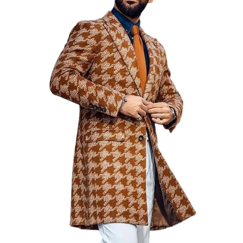 Men's Classic Mid-length Lapel Printed Coat 85125452F sold by Manly