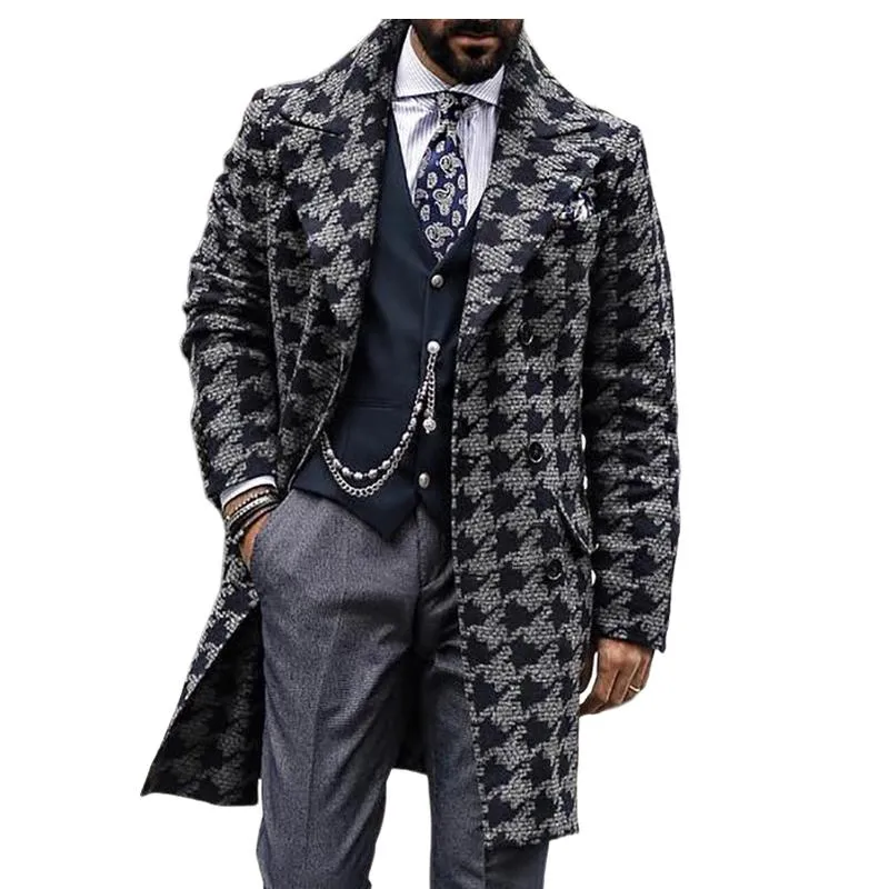 Men's Classic Mid-length Lapel Printed Coat 85125452F sold by Manly product image thumbnail 3