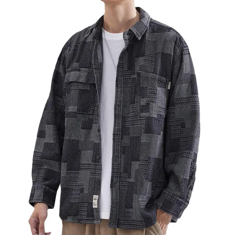 Men's Casual Lapel Long Sleeve Denim Shirt 04453953F sold by Manly