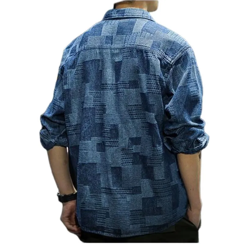 Men's Casual Lapel Long Sleeve Denim Shirt 04453953F sold by Manly product image thumbnail 4