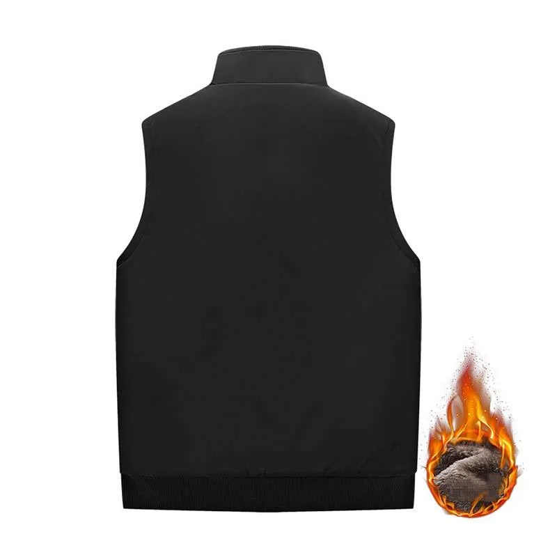 Men's Winter Classic Simple Plus Velvet Cotton Stand Collar Vest 90077166K sold by Manly product image thumbnail 3