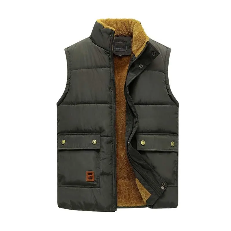 Men's Autumn And Winter Classic Plus Velvet Cotton Stand Collar Vest 91365891K sold by Manly product image thumbnail 2