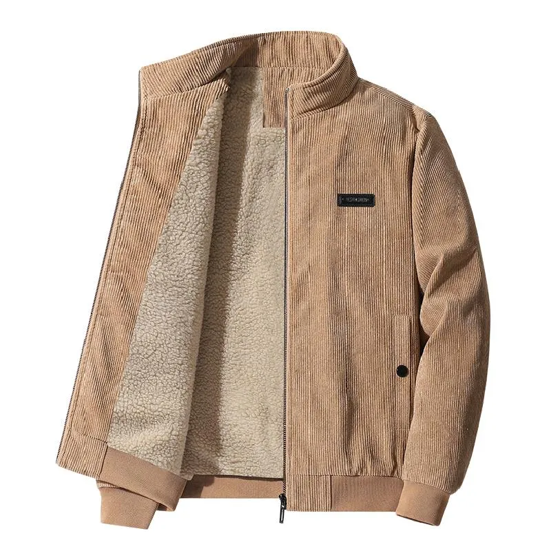 Men's Casual Polar Fleece and Corduroy Stand Collar Warm Jacket 60954930F sold by Manly product image thumbnail 2