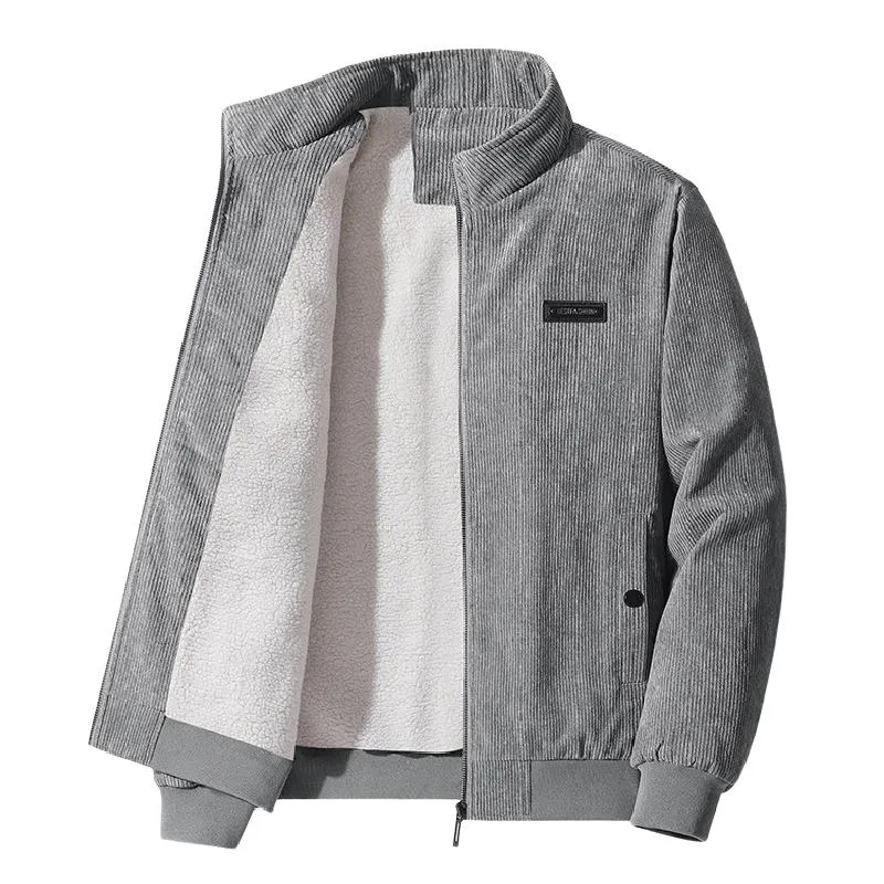 Men's Casual Polar Fleece and Corduroy Stand Collar Warm Jacket 60954930F sold by Manly product image thumbnail 4