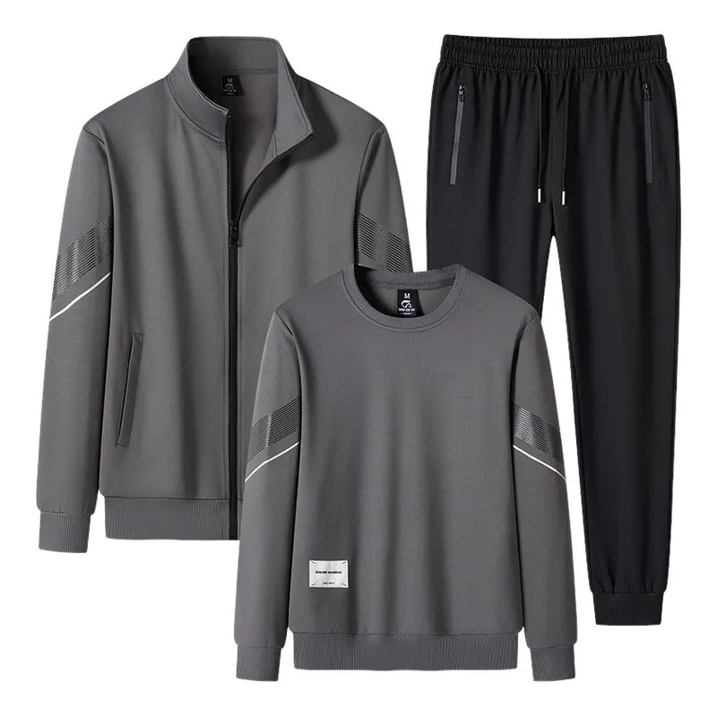 Men's Outdoor Leisure Sweatshirt Hoodie Pants Three-piece Set 65136818F sold by Manly