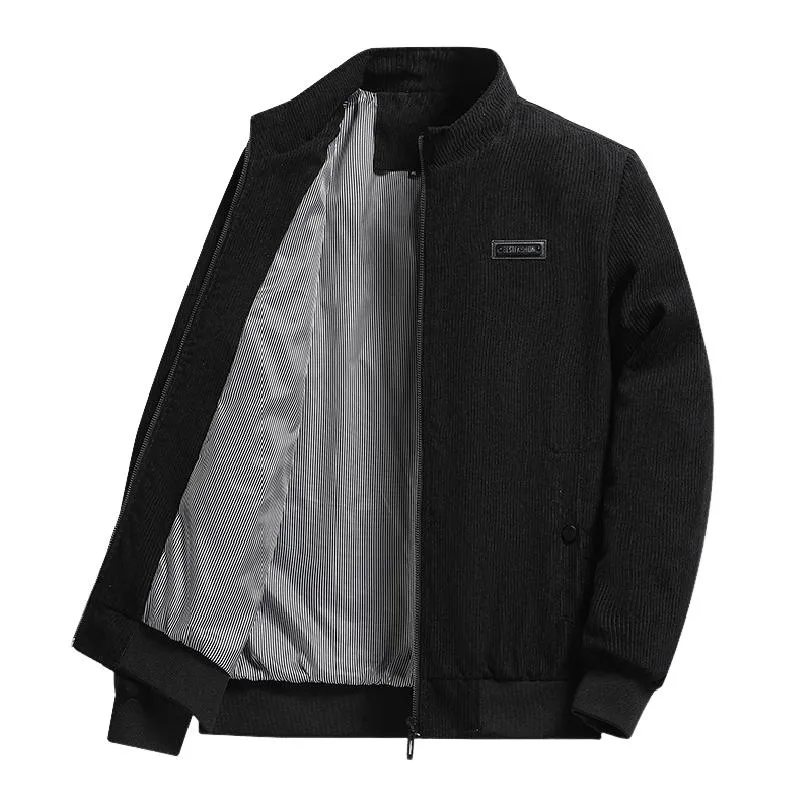 Men's Casual Corduroy Stand Collar Jacket 07339823F sold by Manly