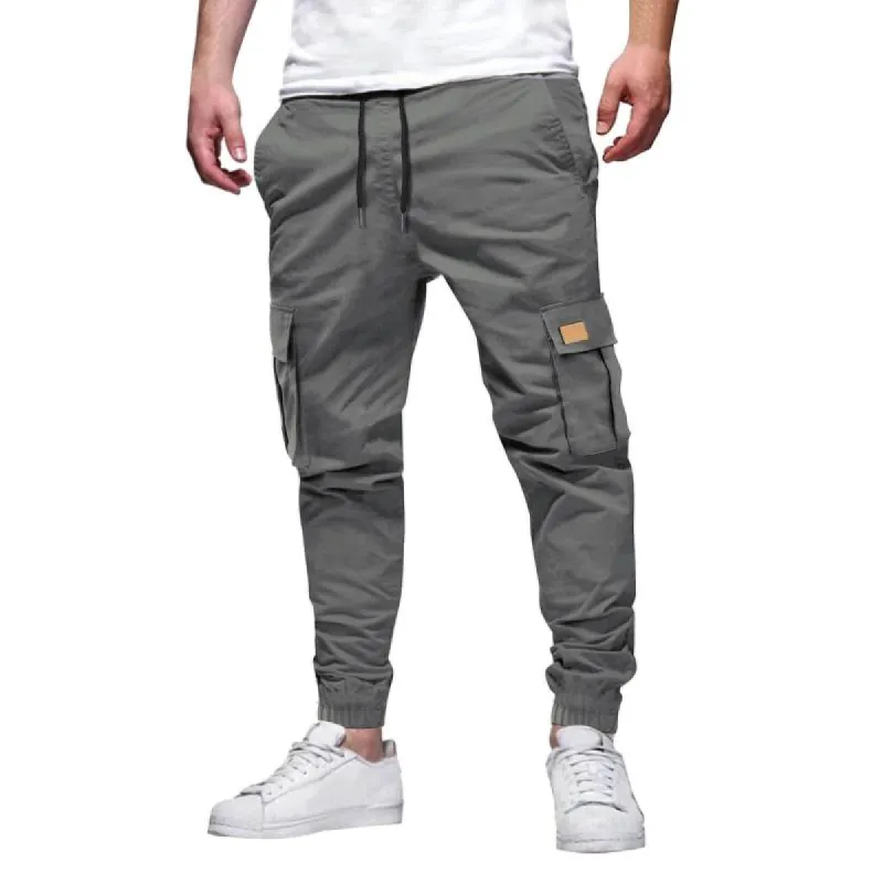 Men's Casual Multi-Pocket Solid Color Cargo Pants 35422114Y sold by Manly