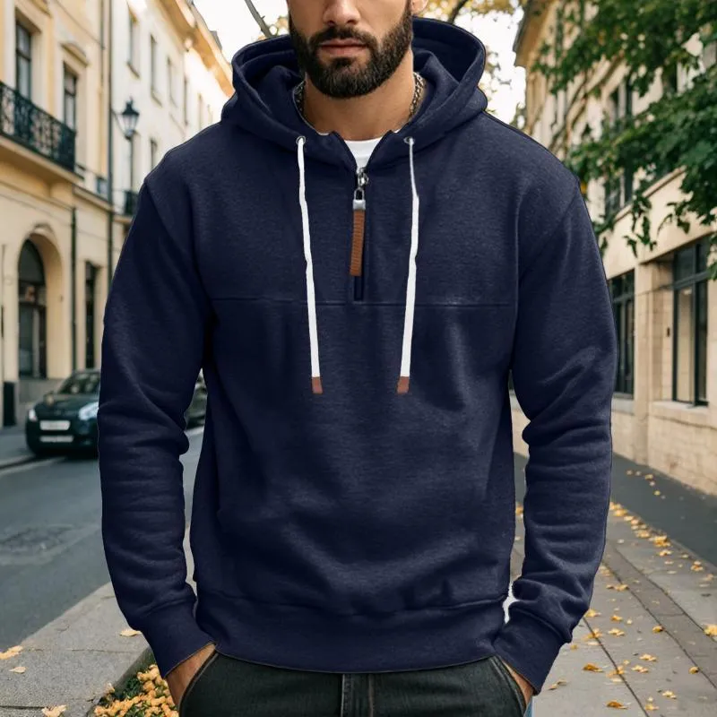 Men's Solid Color Zipper Hooded Sweatshirt 16899742Y sold by Manly product image thumbnail 5