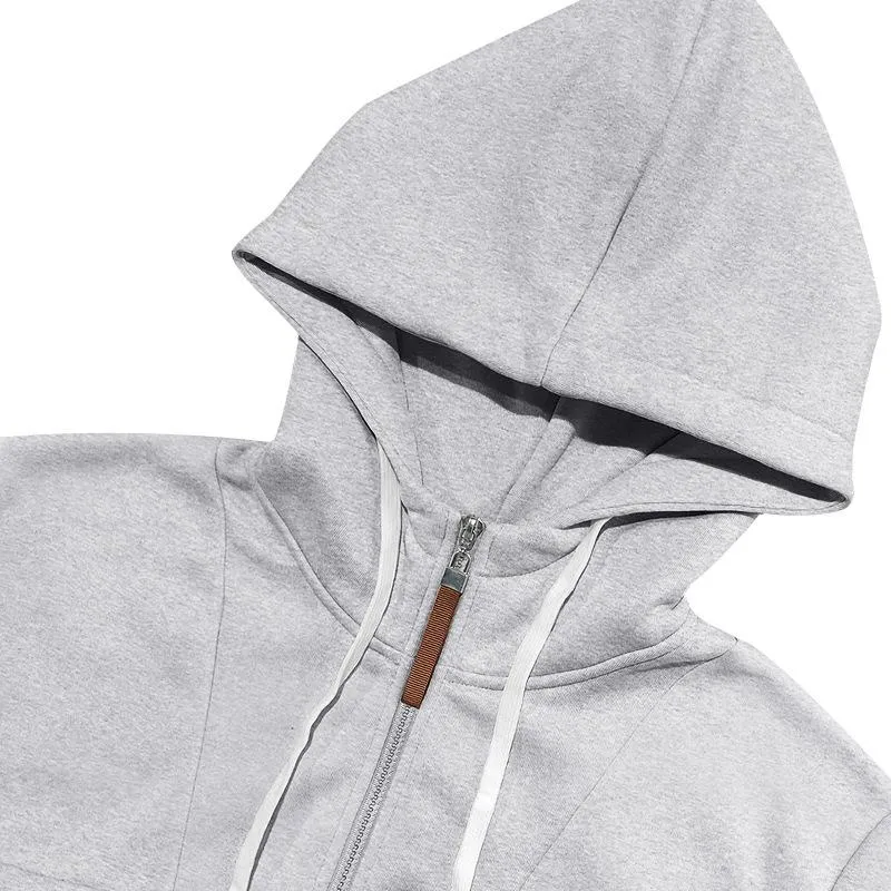 Men's Solid Color Zipper Hooded Sweatshirt 16899742Y sold by Manly product image thumbnail 4