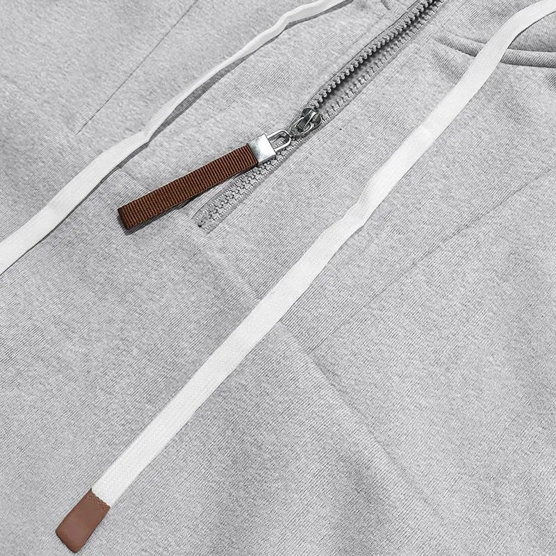 Men's Solid Color Zipper Hooded Sweatshirt 16899742Y sold by Manly product image thumbnail 3