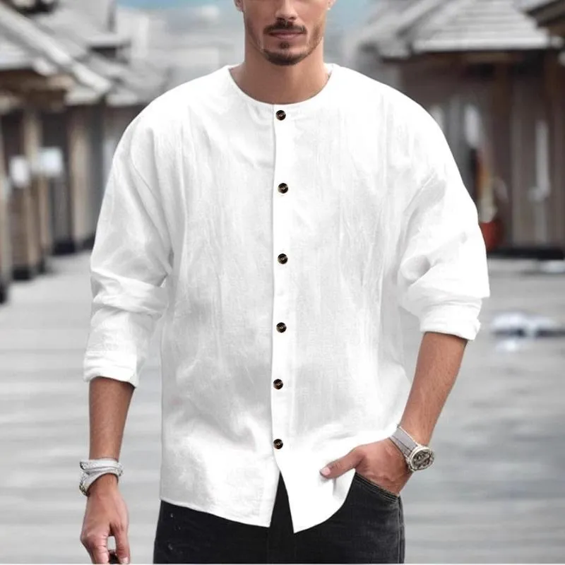 Men's Casual Solid Color Single-Breasted Long-Sleeved Shirt 03997984Y sold by Manly product image thumbnail 3