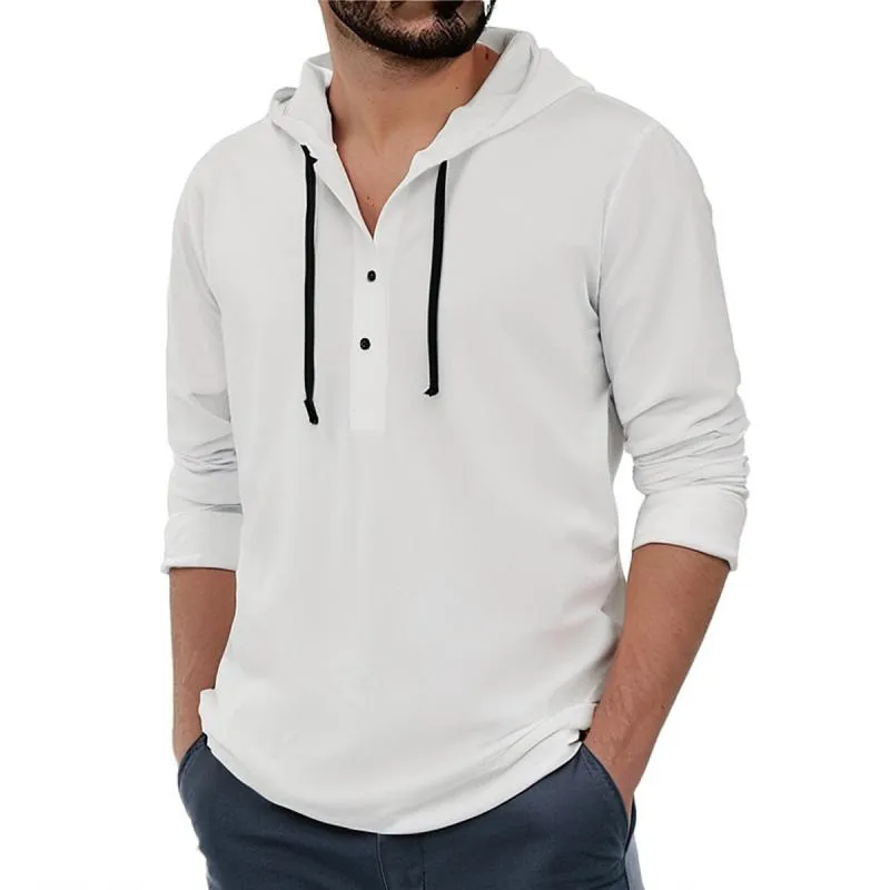 Men's Casual Solid Button Hooded Long Sleeve Shirt 38221998Y sold by Manly product image thumbnail 2