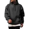 Men's Casual Solid Color Kangaroo Pocket Hooded Long Sleeve Sweatshirt 22891112Y sold by Manly