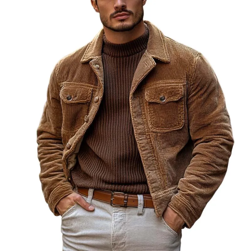 Men's Classic Vintage Casual Multi-Pocket Corduroy Jacket 50508159K sold by Manly