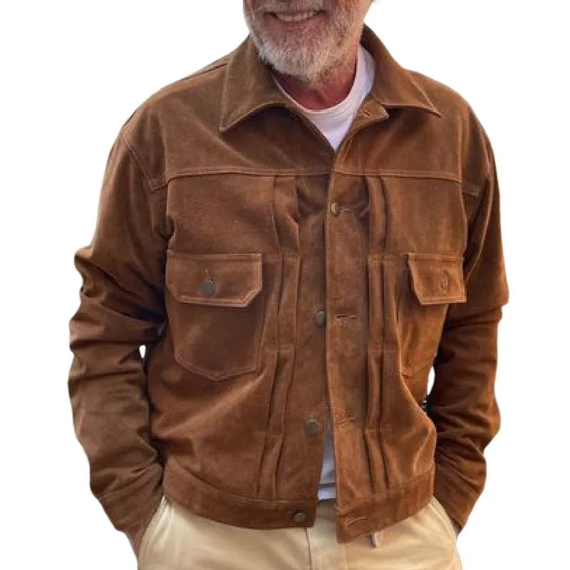 Men's Vintage Suede Lapel Jacket 45358456F sold by Manly