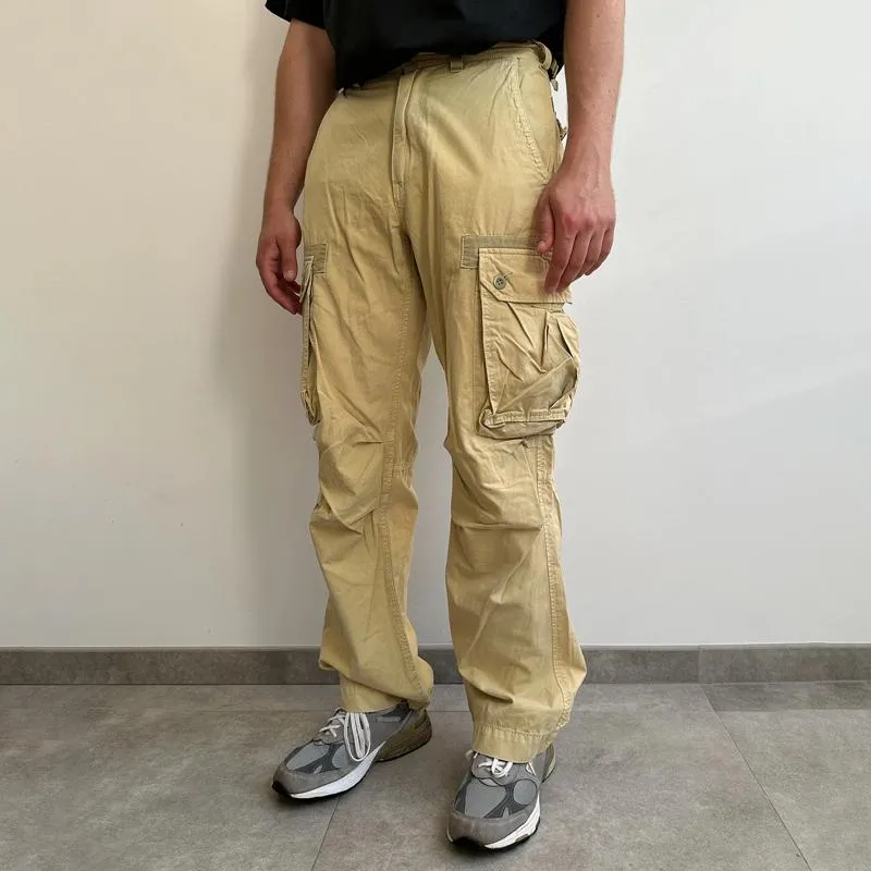 Men's Solid Color Cotton Loose Straight Multi-pocket Cargo Pants 55482154Z sold by Manly product image thumbnail 3