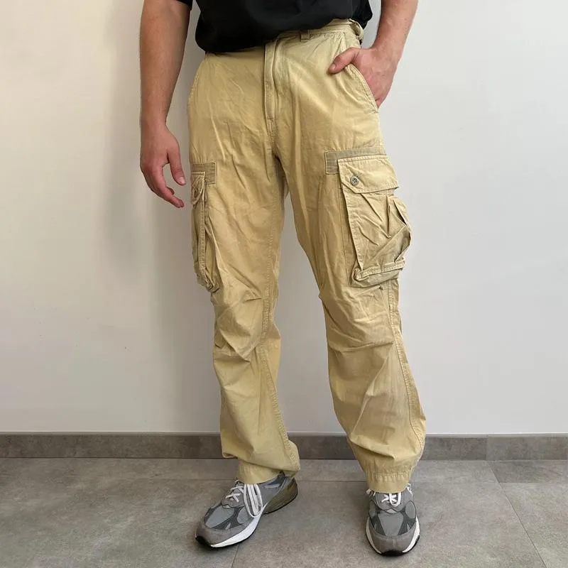 Men's Solid Color Cotton Loose Straight Multi-pocket Cargo Pants 55482154Z sold by Manly product image thumbnail 2