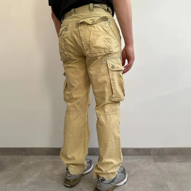 Men's Solid Color Cotton Loose Straight Multi-pocket Cargo Pants 55482154Z sold by Manly product image thumbnail 4