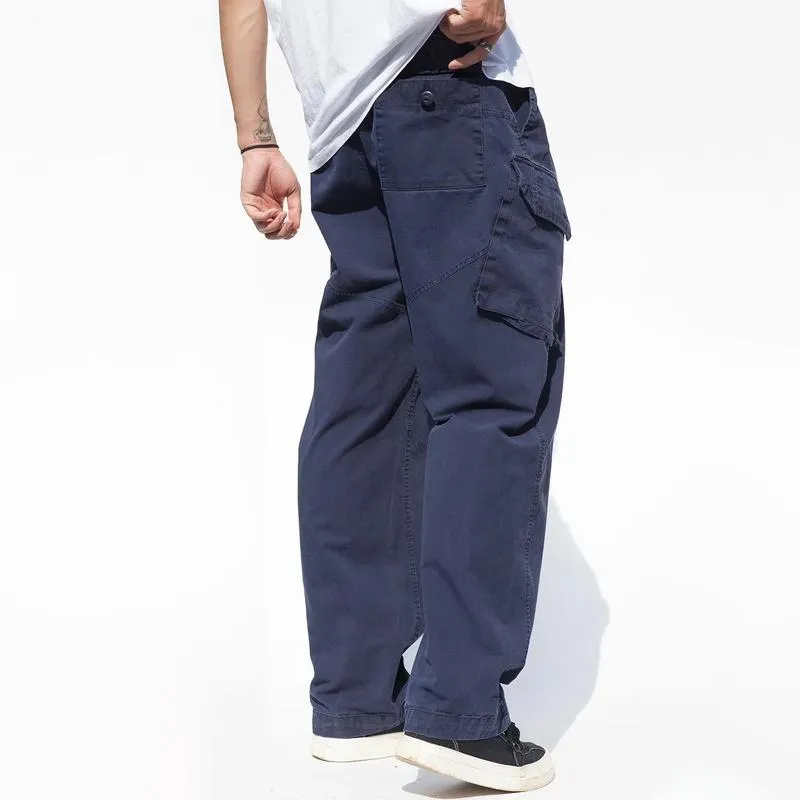 Men's Solid Color Loose Straight Multi-pocket Cargo Pants 93971457Z sold by Manly product image thumbnail 3