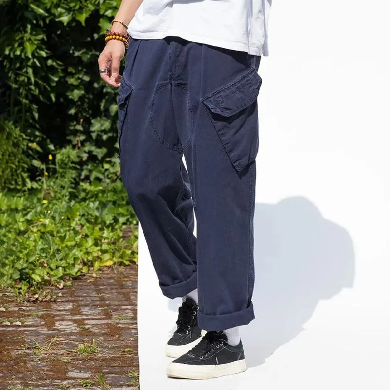 Men's Solid Color Loose Straight Multi-pocket Cargo Pants 93971457Z sold by Manly product image thumbnail 2