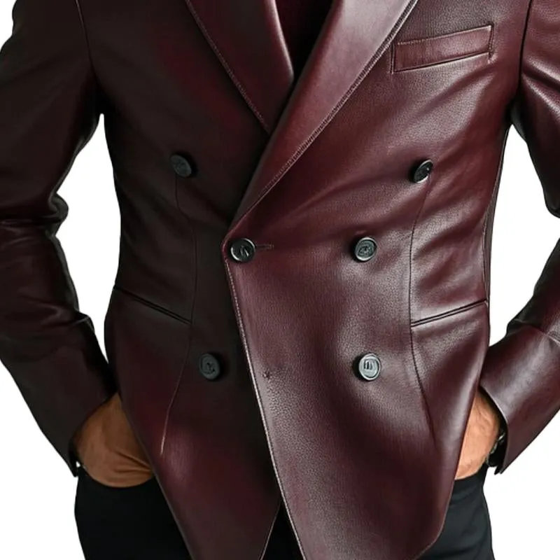 Men's Solid Vintage Leather Blazer 77513827X sold by Manly product image thumbnail 3