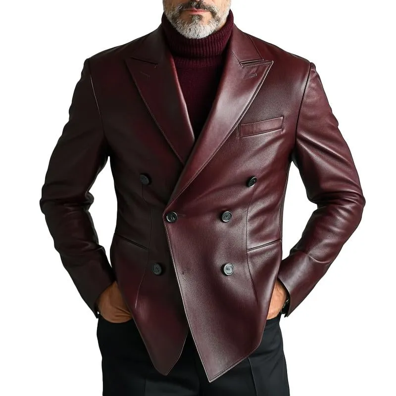 Men's Solid Vintage Leather Blazer 77513827X sold by Manly