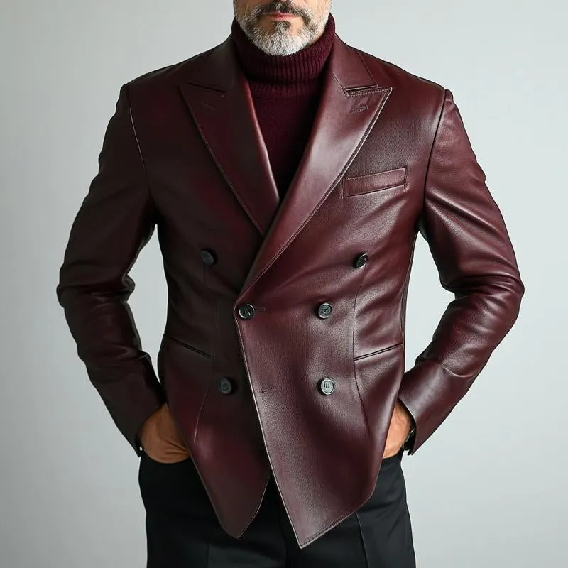 Men's Solid Vintage Leather Blazer 77513827X sold by Manly product image thumbnail 2