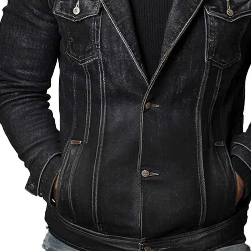 Men's Vintage Washed Denim Jacket 92590028X sold by Manly product image thumbnail 3